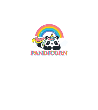 PANDICORN model alb pe tricou
