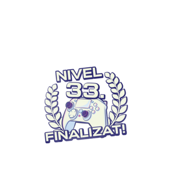 Nivel 33 finalizat! model negru pe tricou
