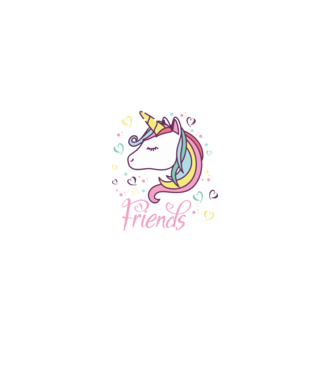 Unicorn Friend model negru pe tricou