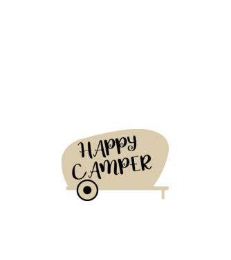Happy camper text model negru pe tricou