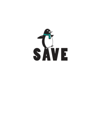 Save penguin model alb pe tricou