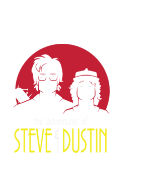 steve and dustin model negru pe tricou