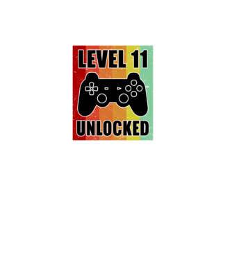 level 11 unlocked retro gamer model alb pe tricou