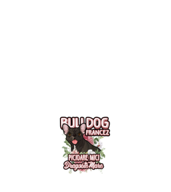bulldog francez - picioare mici dragoste mare model alb pe tricou