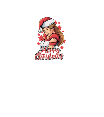 Merry christmas santa girl model negru pe tricou