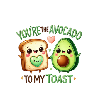 Avocado to my Toast model alb pe tricou