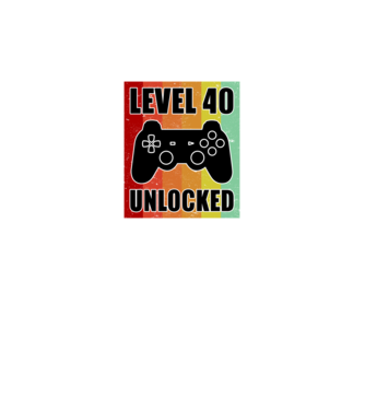 level 40 unlocked retro gamer model negru pe tricou