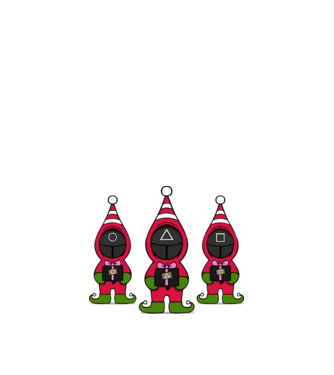 merry squid game model negru pe tricou