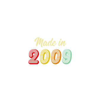 made in 2009 retro model negru pe tricou
