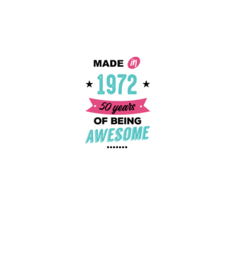MADE in 1972 model alb pe tricou