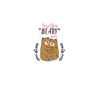 LoveU BEARY much model alb pe tricou