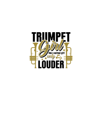 Trumpet girl model alb pe tricou