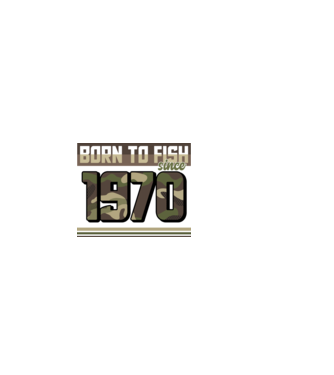 Born to fish since 1970 model negru pe tricou