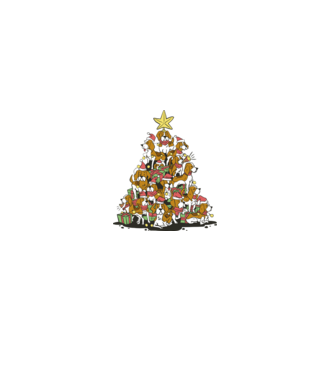 beagle christmas tree model negru pe tricou