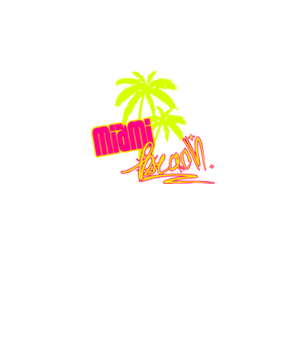 Miami beach model negru pe tricou