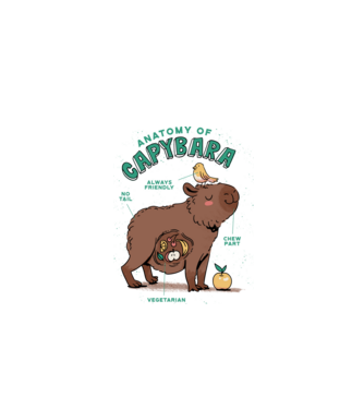 Anatomy of Capybara model alb pe tricou