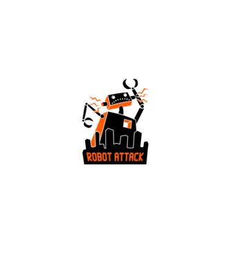 Robot Attack model alb pe tricou