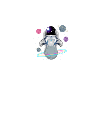 Astronaut planets model negru pe tricou