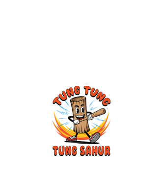 Tung Tung Tung Sahur drăguț model alb pe tricou