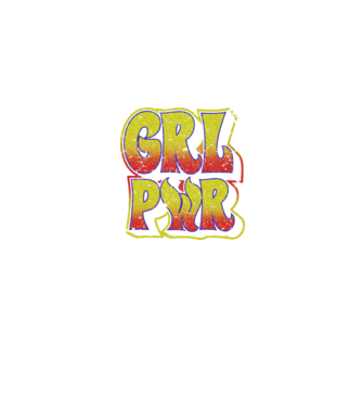 Girl Power retro model albastru jeanși pe tricou