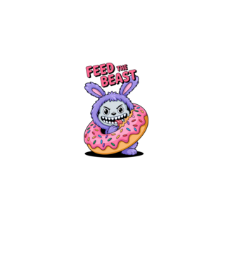 Feed the beast model alb pe tricou