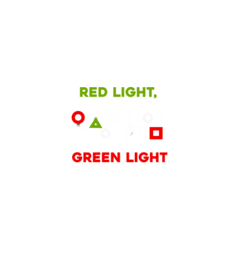 red light green light model negru pe tricou