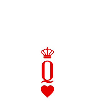 Playin gcards Queen of hearts model alb pe tricou