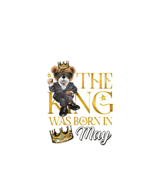 The king was born int MAY model negru pe tricou