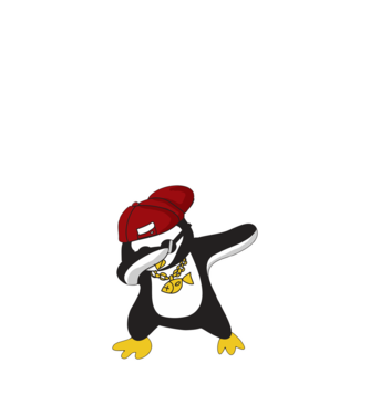 Pinguin DAB model nisipiu pe tricou