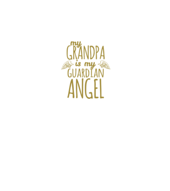 My grandpa is my guardian angel model negru pe tricou