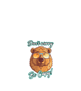 Don't worry be Capy model negru pe tricou
