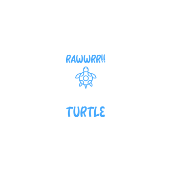 Rawwr turtle model negru pe tricou