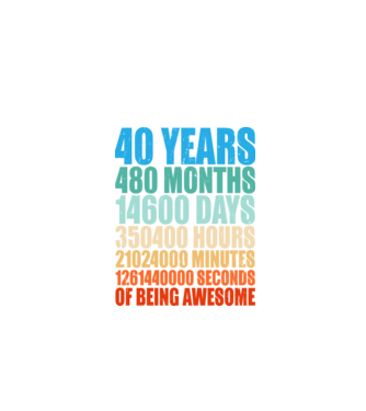 40 years of being awesome model negru pe tricou
