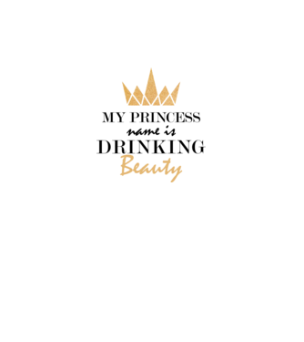 Drinking beauty gold model alb pe tricou