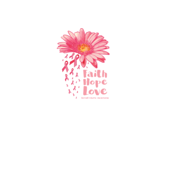 Gerbera faith hope love model negru pe tricou
