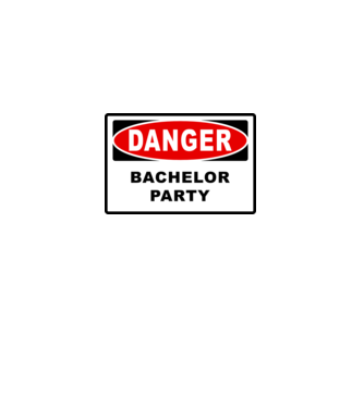 Bachelor DANGER model alb pe tricou
