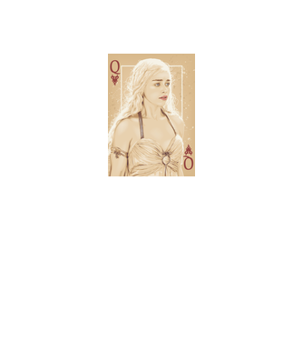 Queen Card model alb pe tricou