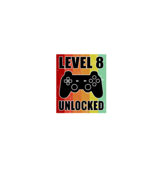 level 8 unlocked retro gamer model negru pe tricou