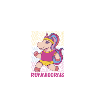 Runnicorns model negru pe tricou