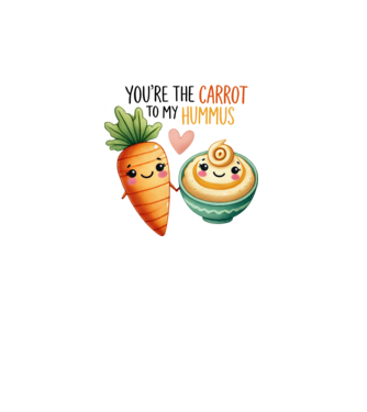 Carrot to my Hummus model alb pe tricou
