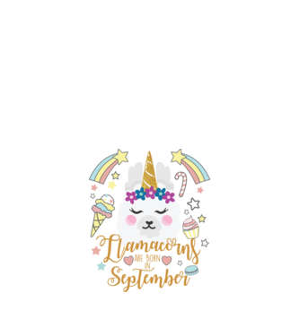 Llamacorns are born in September model alb pe tricou