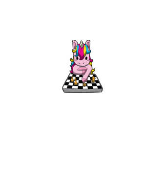 Chessicorn model negru pe tricou