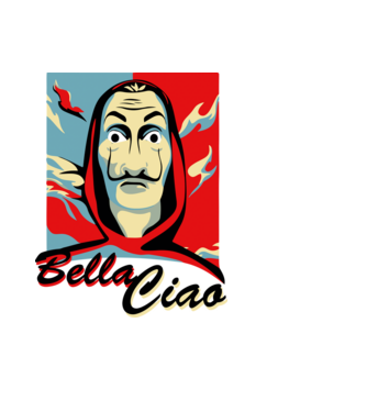 obey bella ciao model negru pe tricou