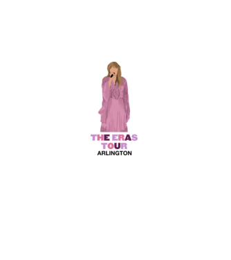 Taylor Swift The Eras Tour Arlington 3 model alb pe tricou