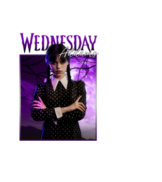 Wednesday Addams model negru pe tricou