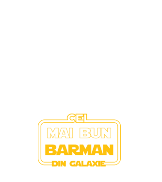 Cel mai bun barman din galaxie model negru pe tricou