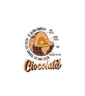 să salvăm Pământul! acesta este singurul loc unde există ciocolată - alune prăjite, caramel lipicios, nuga, ciocolată cu lapte model alb pe tricou