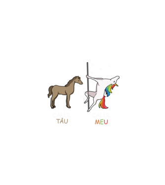 calul tău - calul meu model negru pe tricou