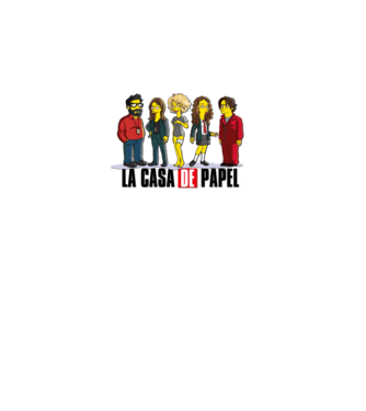 la casa de papel simpson model alb pe tricou