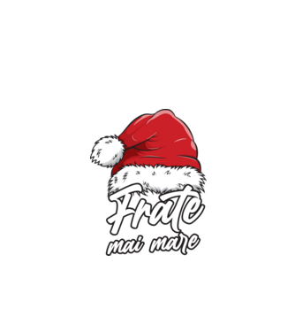 frate mai mare Santa Hat model negru pe tricou